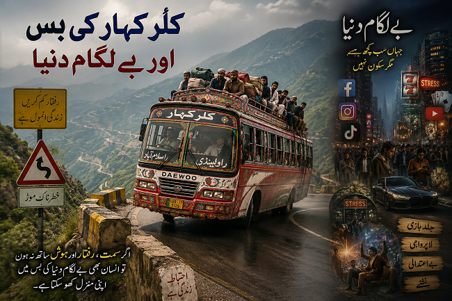 کلر کہار کی بس اور بے لگام دنیا